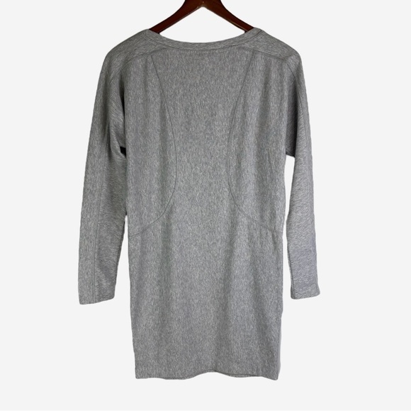 Athleta Salinas Sweatshirt Dress XS Heather Gray Mini Pullover Soft Stretch - Picture 4 of 10